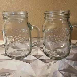 Mason Glass 4 Ounce Drinking Glasses x 2